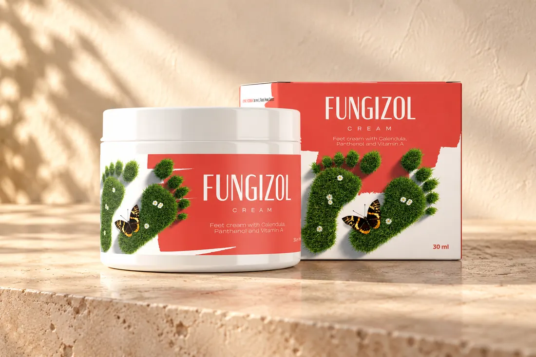 Balení kosmetického krému Fungizol Cream na světlém stole